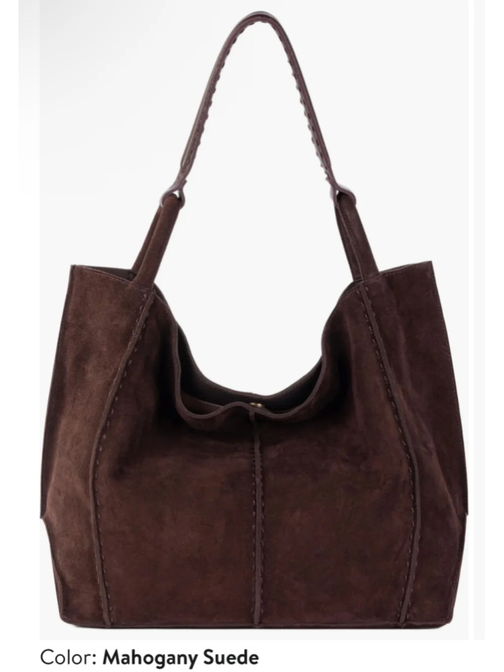 The Sak Los Feliz Large Suede Tote Bag, Mahogany Brown NWT